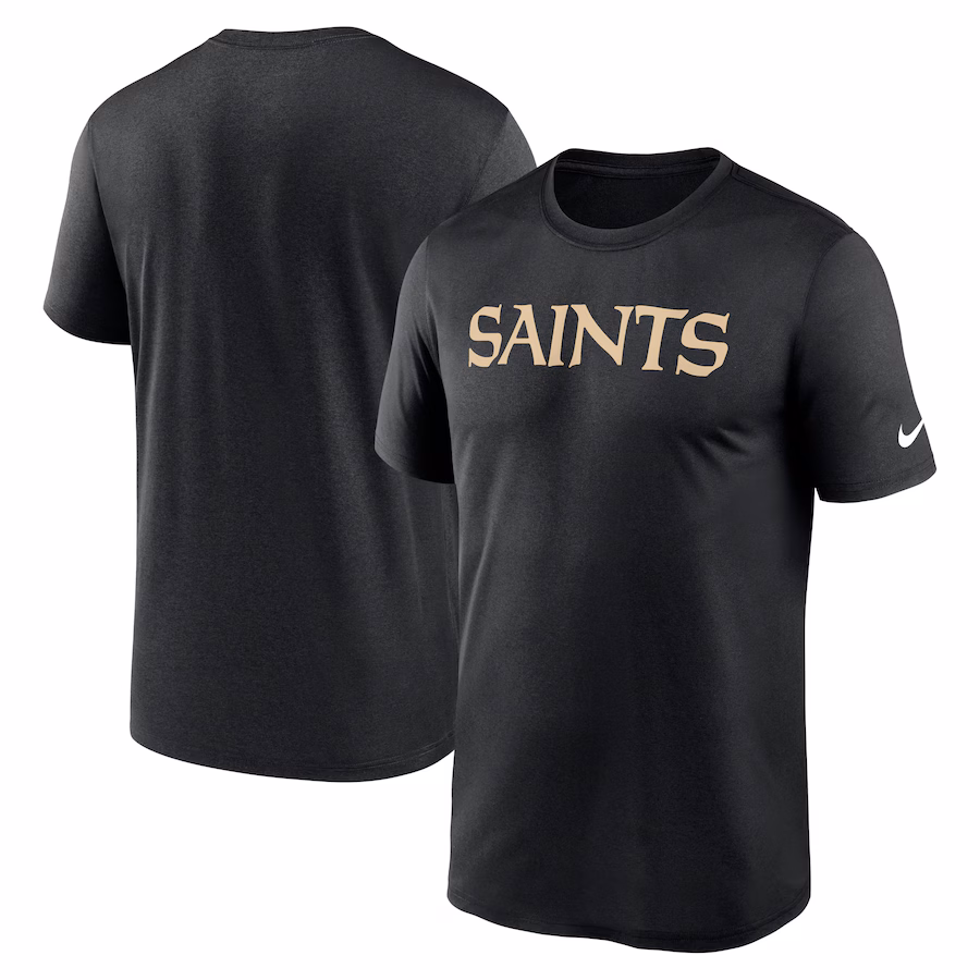 Men's New Orleans Saints Nike Black Primetime Legend Wordmark Performance T-Shirt