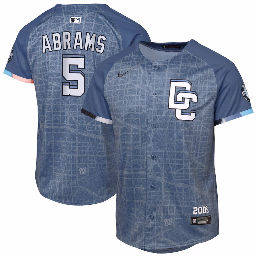 Youth Washington Nationals CJ Abrams Nike Blue 2025 City Connect Limited Player Jersey