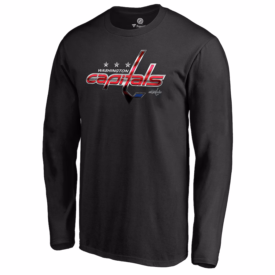 Men's Washington Capitals Black Midnight Mascot Long Sleeve T-Shirt