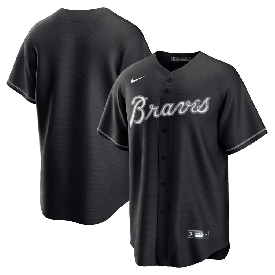 Men's Atlanta Braves Nike Black/White Official Replica Jersey