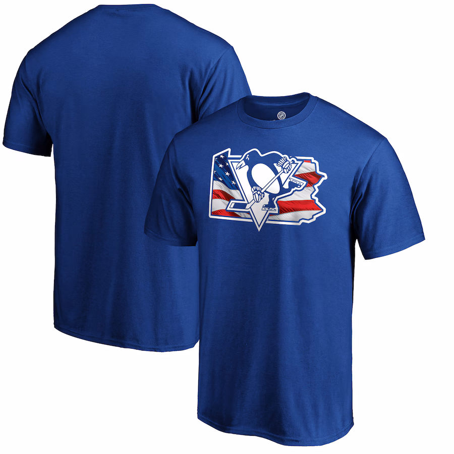 Men's Pittsburgh Penguins Royal NHL Banner State T-Shirt
