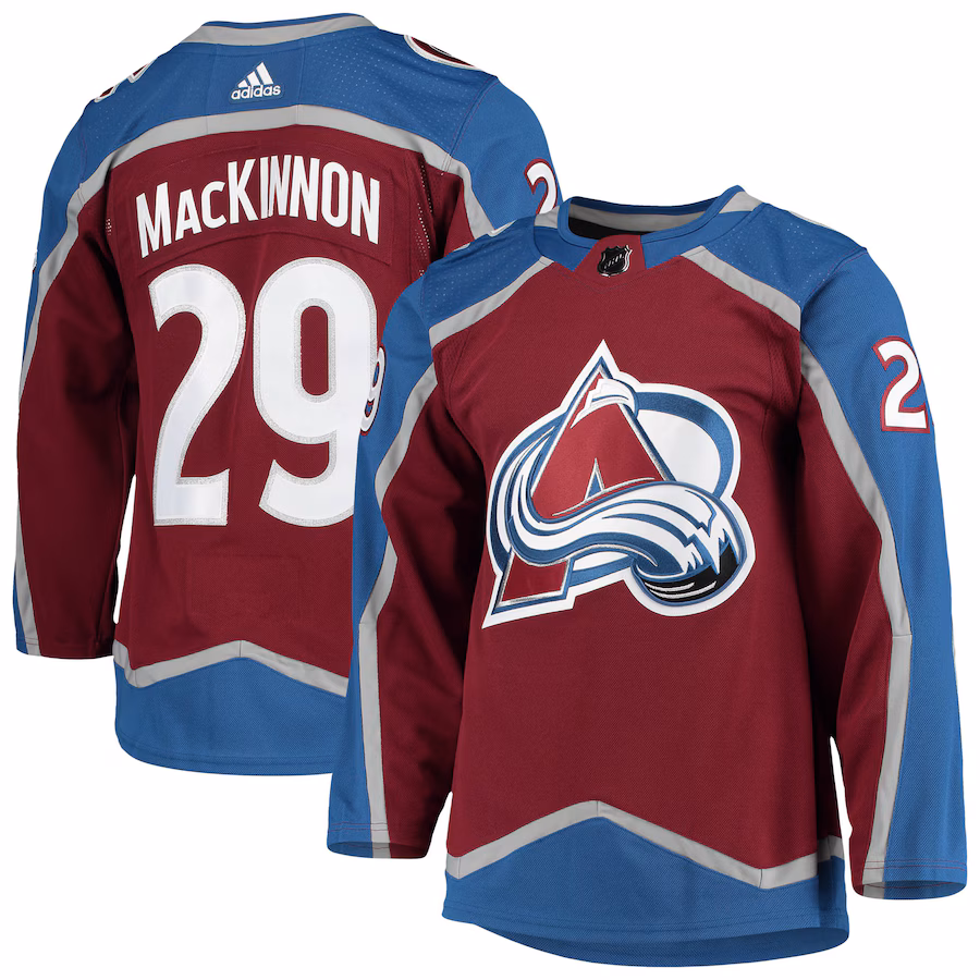 Men's Colorado Avalanche Nathan MacKinnon adidas Burgundy Home Primegreen Authentic Player Jersey