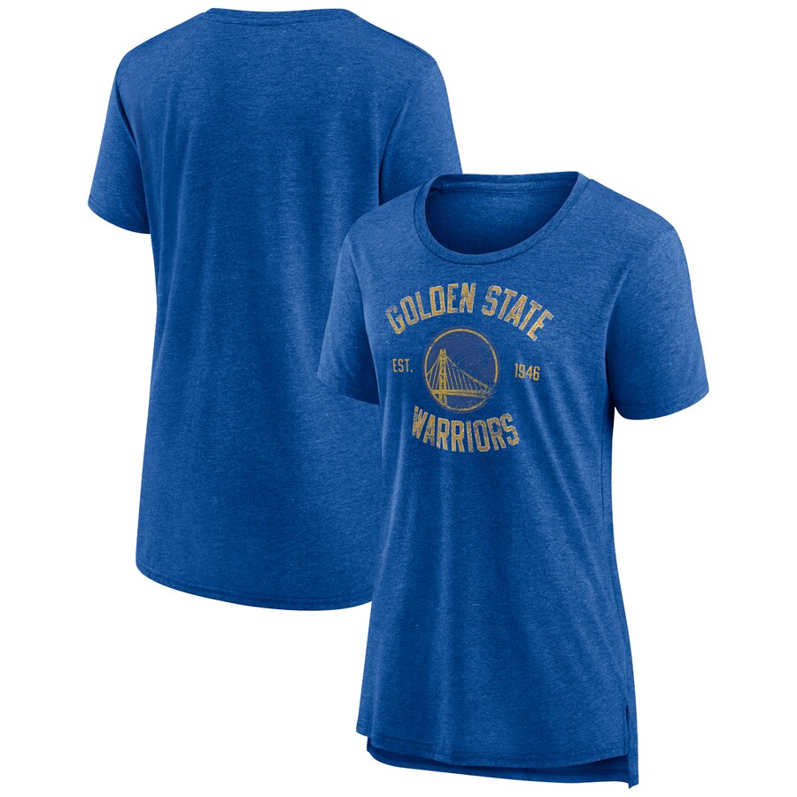 Women's Golden State Warriors Heather Royal Heritage Tri-Blend T-Shirt