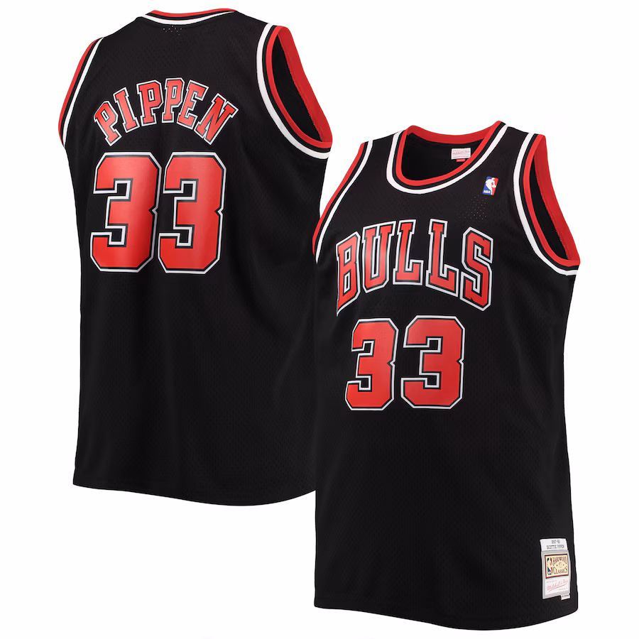 Men's Chicago Bulls Scottie Pippen Mitchell & Ness Black Big & Tall Hardwood Classics Swingman Jersey