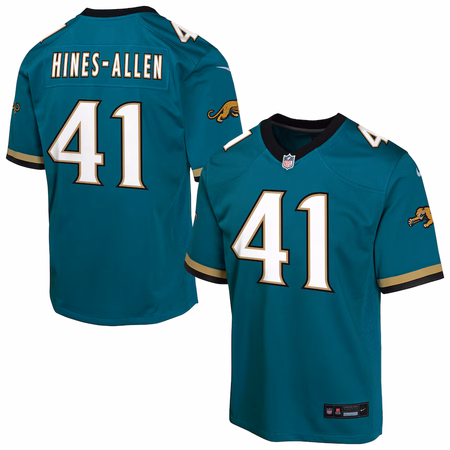 Youth Jacksonville Jaguars Josh Hines-Allen Nike Teal Alternate 2 Prowler Throwback Game Jersey