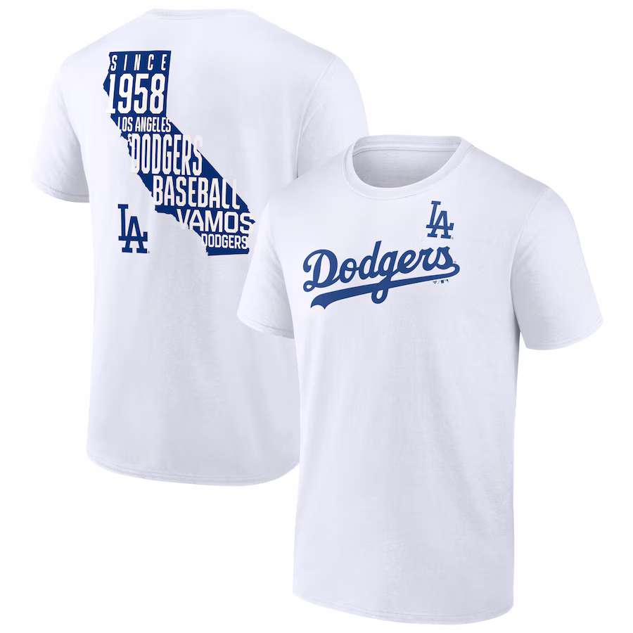 Men's Los Angeles Dodgers White Team Hot Shot T-Shirt