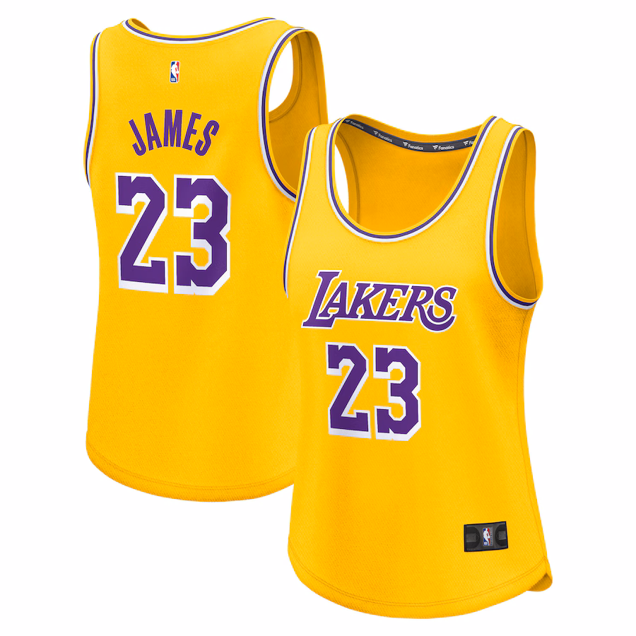 Women's Los Angeles Lakers LeBron James Fanatics Gold Fast Break Player Jersey - Icon Edition