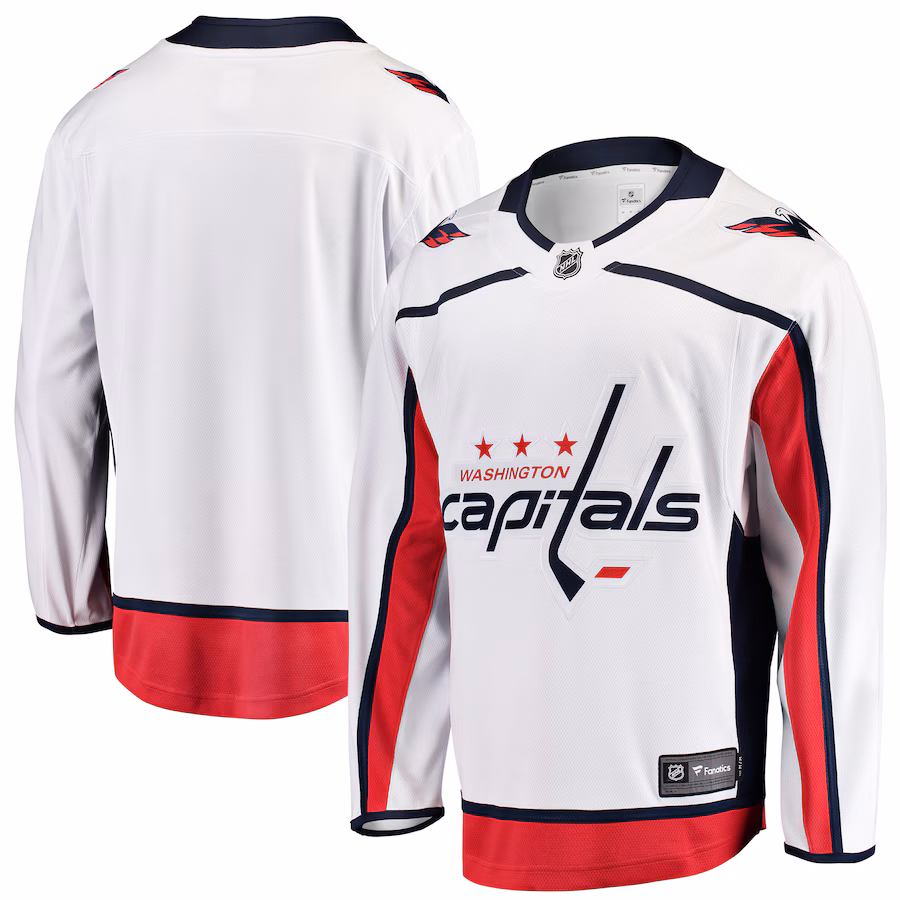 Youth Washington Capitals Fanatics White Away Breakaway Jersey