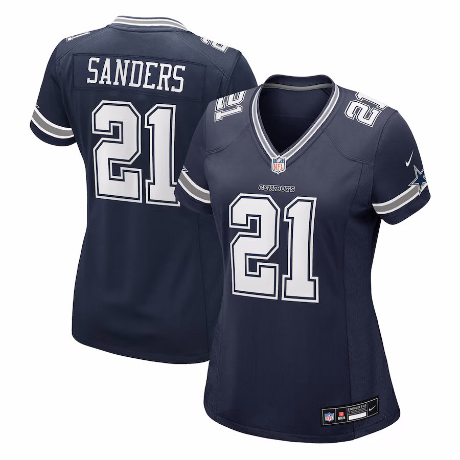 Women's Dallas Cowboys Deion Sanders Nike Navy Team Retired Player Game Jersey