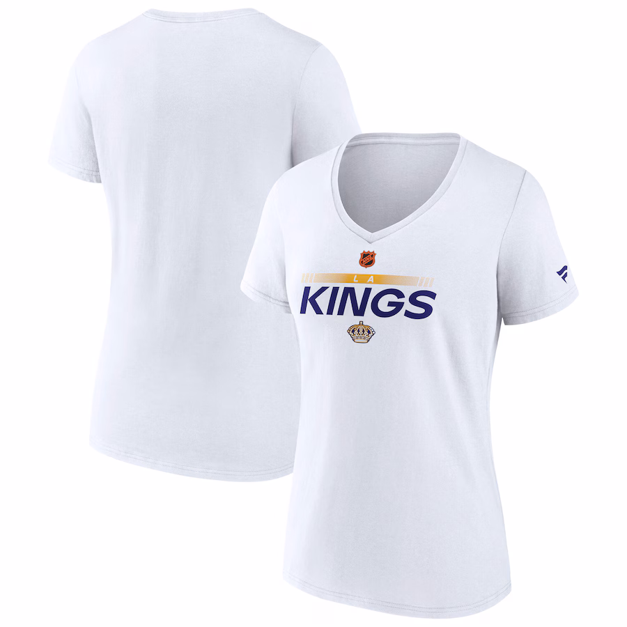 Women's Los Angeles Kings Fanatics White Special Edition V-Neck T-Shirt