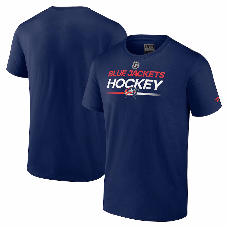 Men's Columbus Blue Jackets Fanatics Navy Authentic Pro Primary T-Shirt