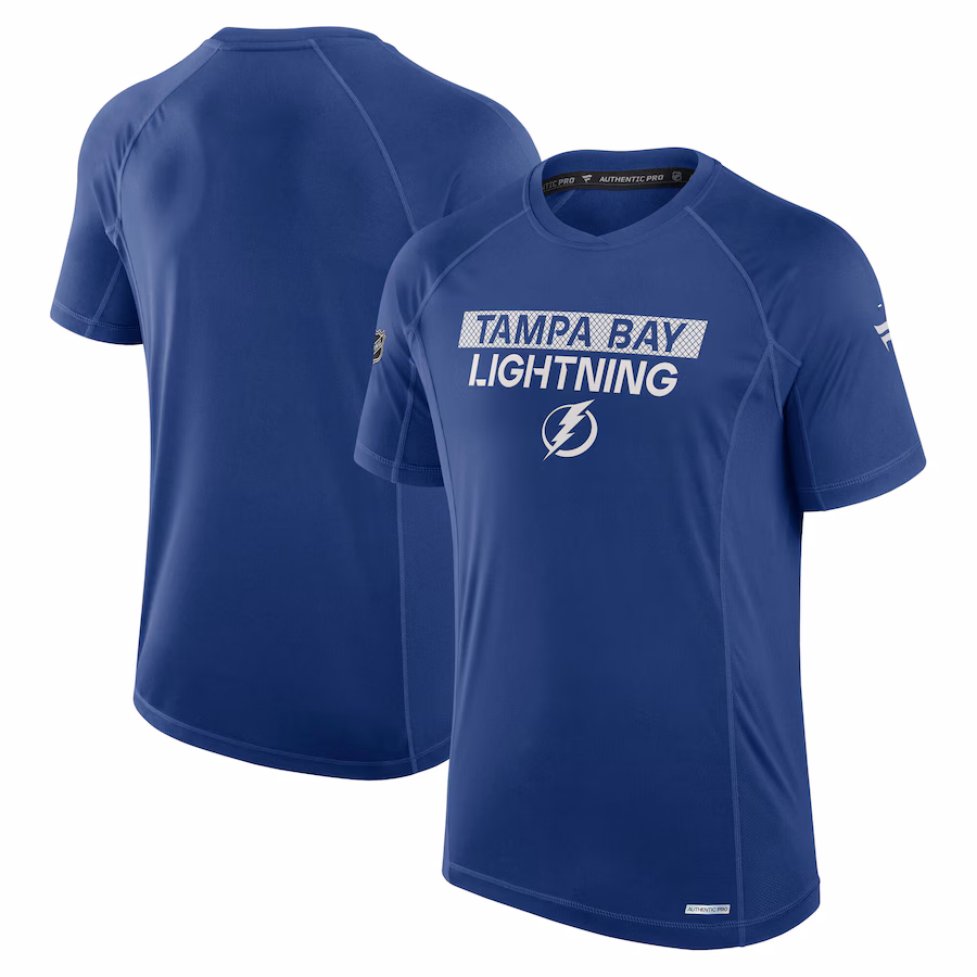Men's Tampa Bay Lightning Fanatics Blue Authentic Pro Rink Tech T-Shirt