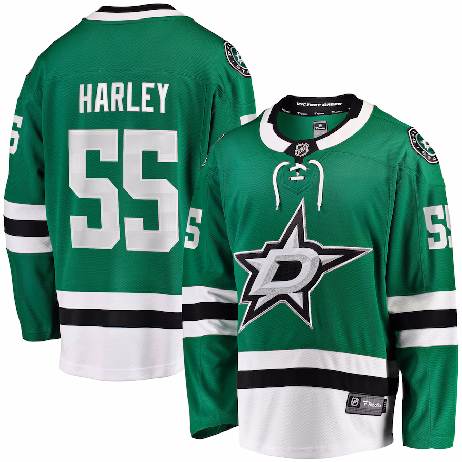 Men's Dallas Stars Thomas Harley Fanatics Kelly Green Home Premier Breakaway Player Jersey