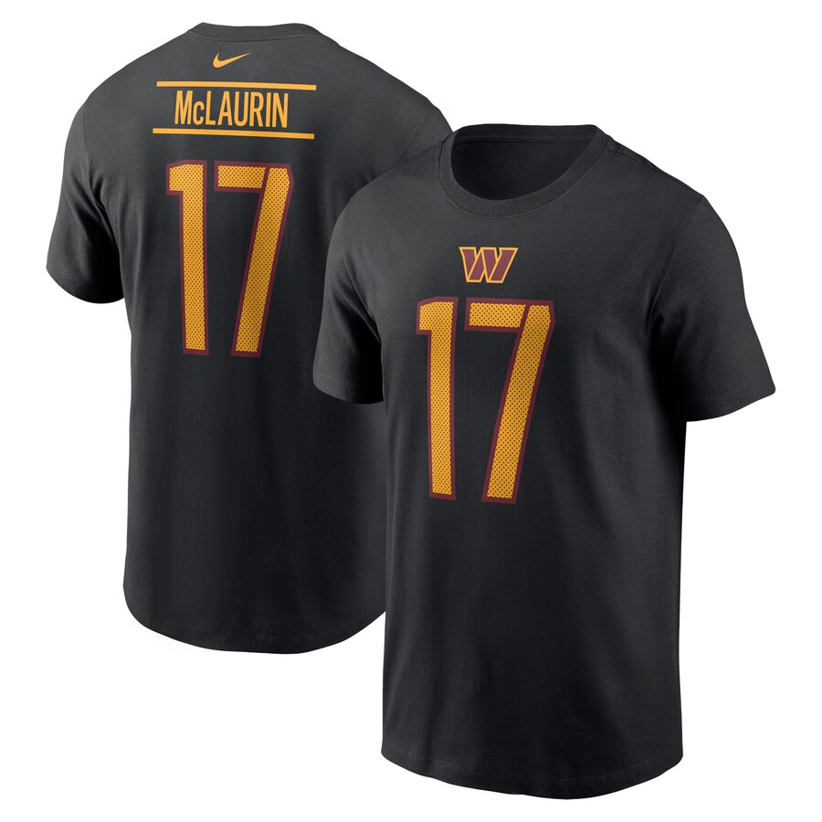 Men's Washington Commanders Terry McLaurin Nike Black Player Name & Number T-Shirt
