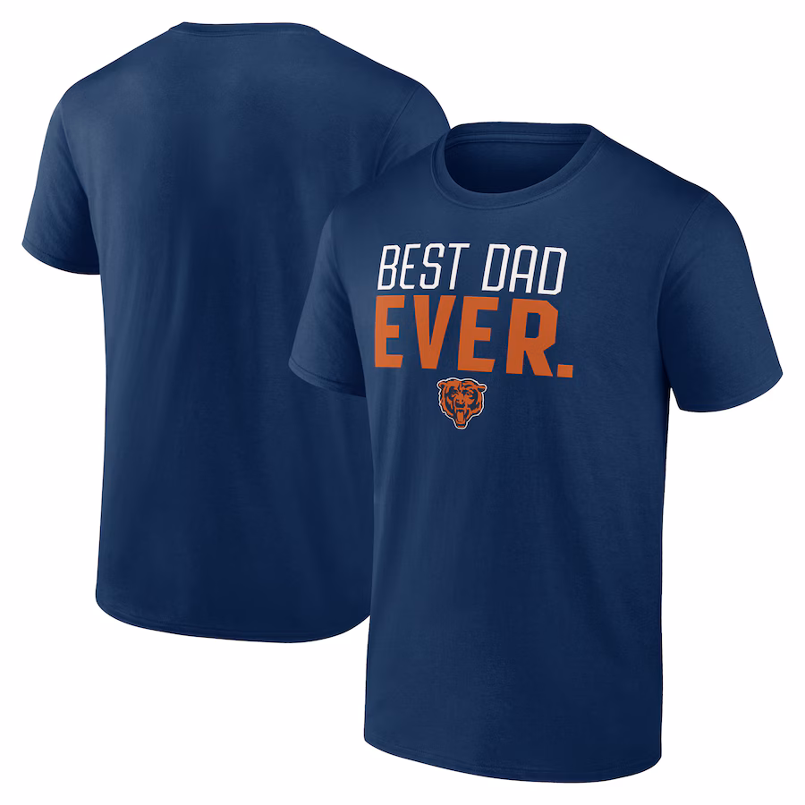Men's Chicago Bears Navy Best Dad Ever Team T-Shirt