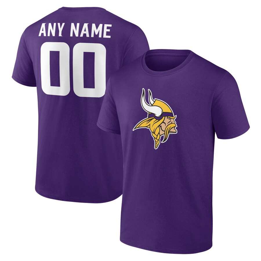 Men's Minnesota Vikings  Purple Team Authentic Custom T-Shirt