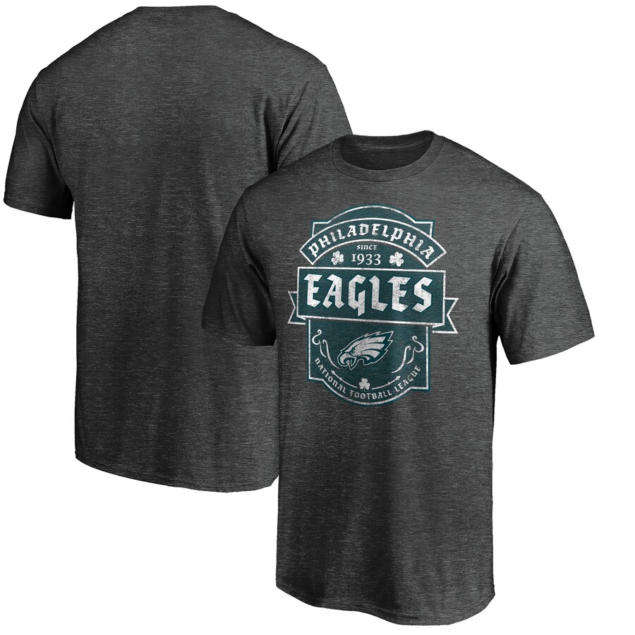 Men's Philadelphia Eagles Heathered Charcoal St. Patrick's Day Celtic T-Shirt