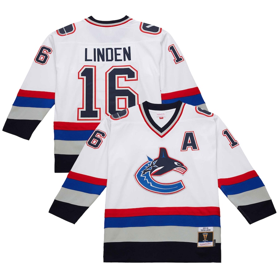 Men's Vancouver Canucks Trevor Linden White 2003-04 Power Play Jersey