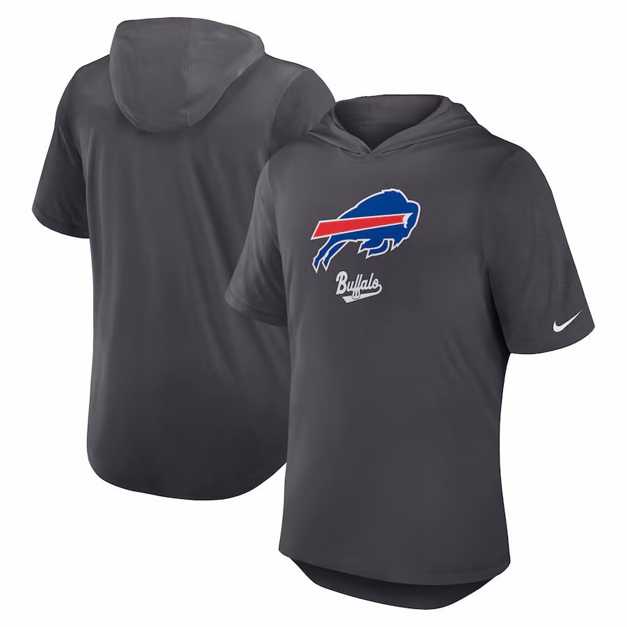 Men's Buffalo Bills Nike Anthracite Tri-Blend Performance Hoodie T-Shirt