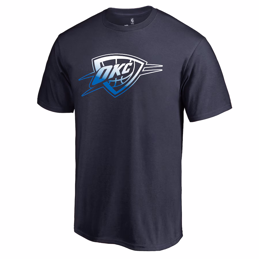 Men's Oklahoma City Thunder Navy Gradient Logo T-Shirt