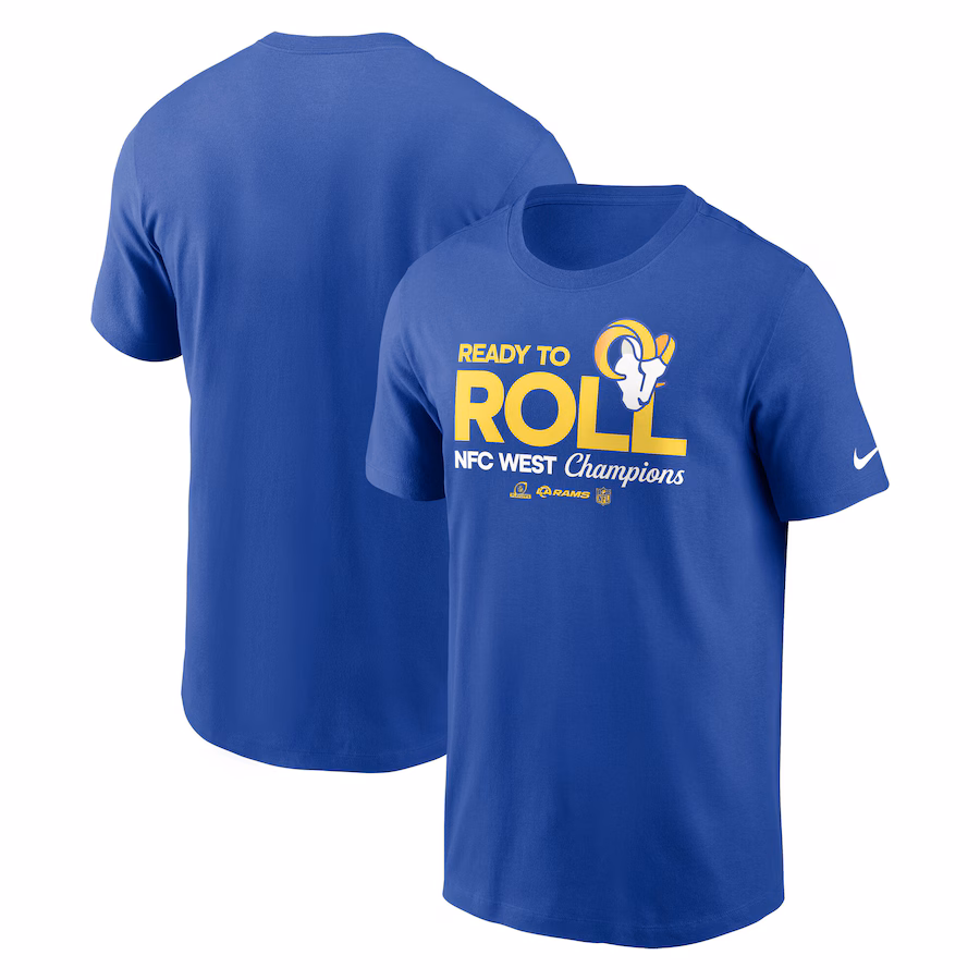 Men's Los Angeles Rams Nike Royal 2024 NFC West Division Champions Locker Room Trophy Collection T-Shirt