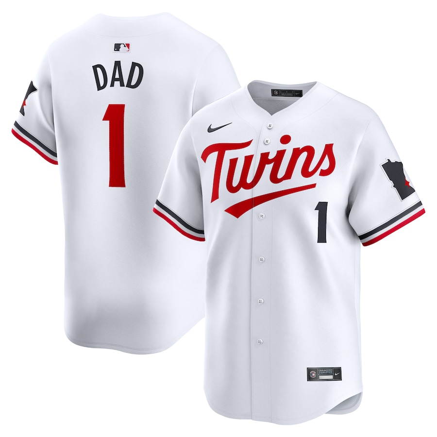 Men's Minnesota Twins Nike White #1 Dad Home Limited Jersey