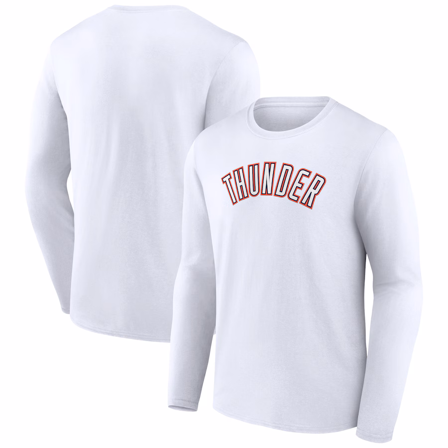 Men's Oklahoma City Thunder White Alternate Logo Long Sleeve T-Shirt