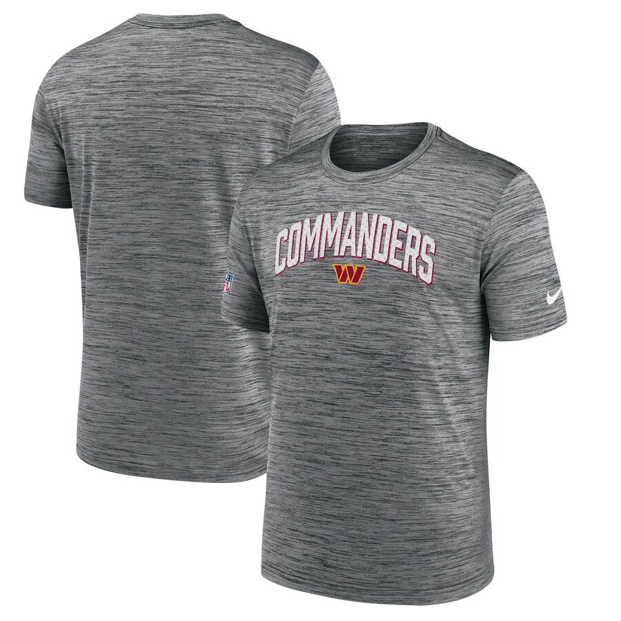 Men's Washington Commanders Nike Gray Sideline Velocity Athletic Stack Performance T-Shirt