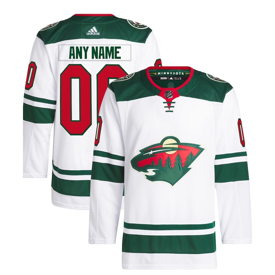 Men's Minnesota Wild adidas White Away Primegreen Authentic Custom Jersey