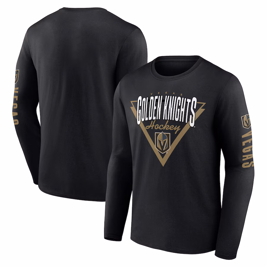 Men's Vegas Golden Knights Fanatics Black Headline Long Sleeve T-Shirt