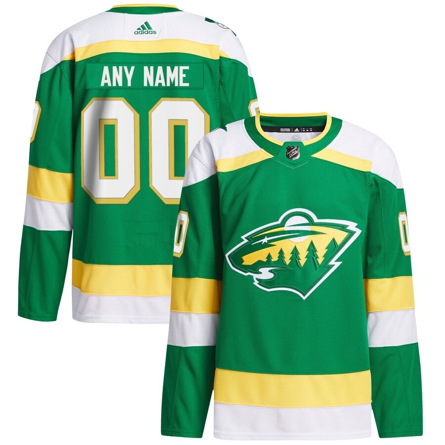 Men's Minnesota Wild  adidas Green 2023/24 Alternate Primegreen Authentic Custom Jersey