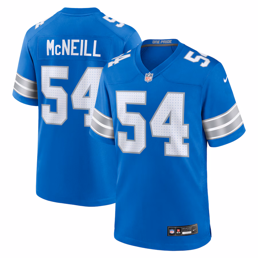 Men's Detroit Lions Alim McNeill Nike Blue Team Game Jersey