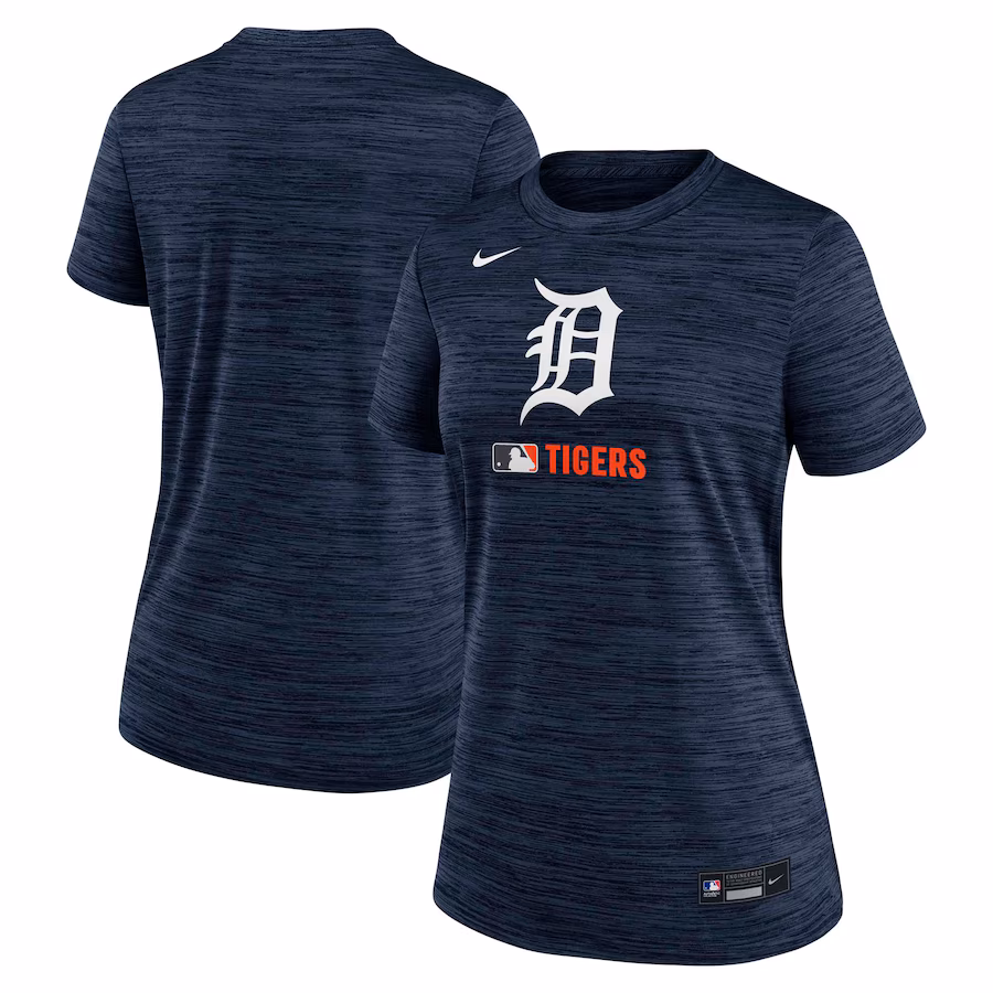 Women's Detroit Tigers Nike Navy Authentic Collection Velocity Performance T-Shirt