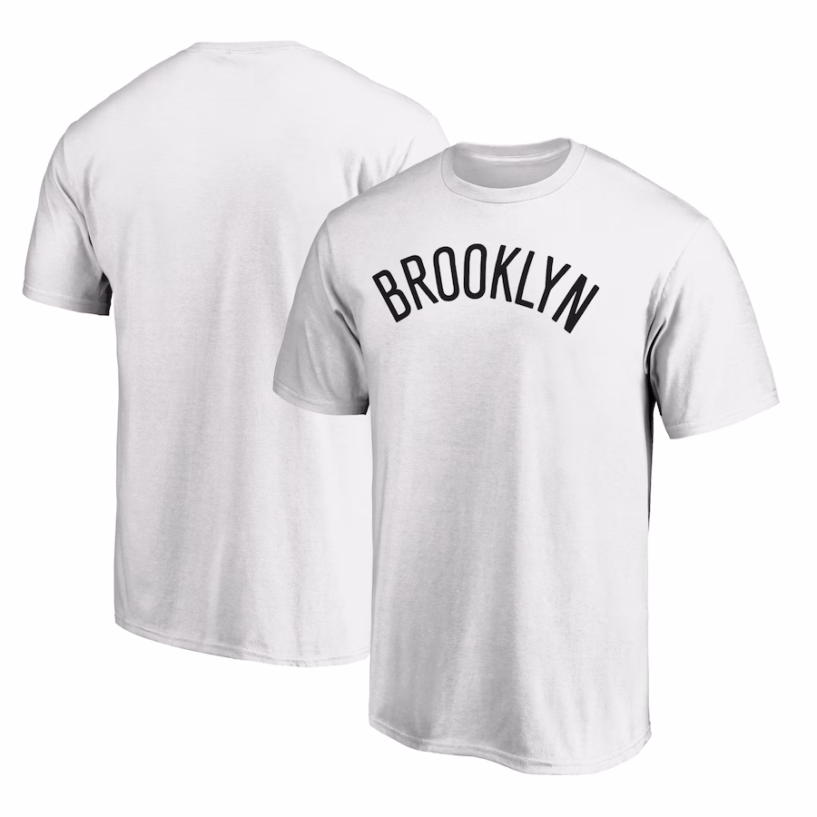 Men's Brooklyn Nets  White Wordmark Alt T-Shirt