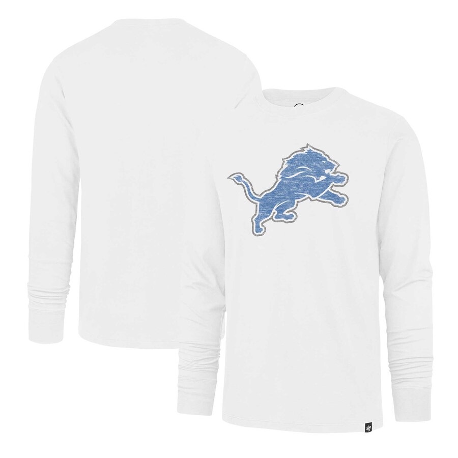 Men's Detroit Lions '47 White Premier Franklin Long Sleeve T-Shirt