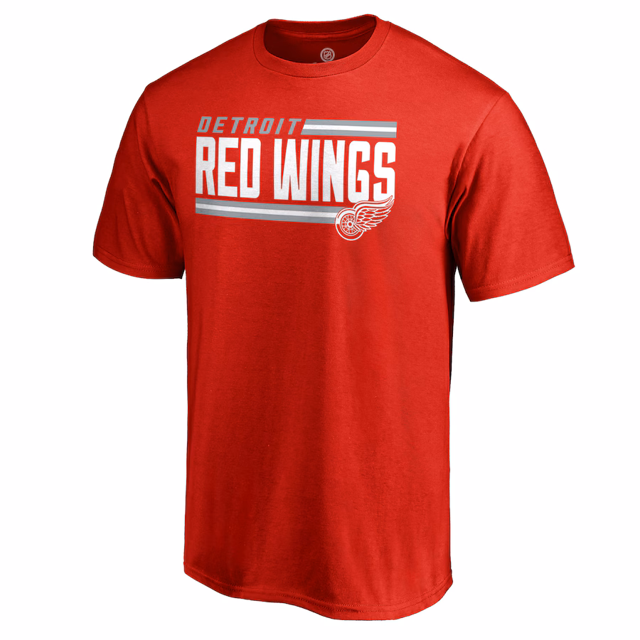 Men's Detroit Red Wings Red Iconic Collection On Side Stripe T-Shirt