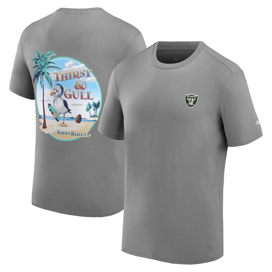 Men's Las Vegas Raiders Tommy Bahama Gray Thirst & Gull T-Shirt