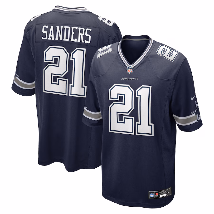 Men's Dallas Cowboys Deion Sanders Nike Navy Team Retired Player Game Jersey