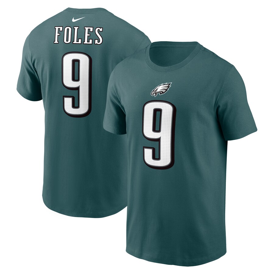 Men's Philadelphia Eagles Nick Foles Nike Midnight Green Retired Player Name & Number T-Shirt