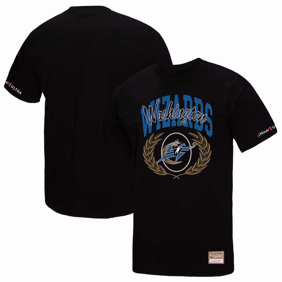 Men's Washington Wizards Mitchell & Ness Black NBA x Michelob Ultra Rewind II T-Shirt