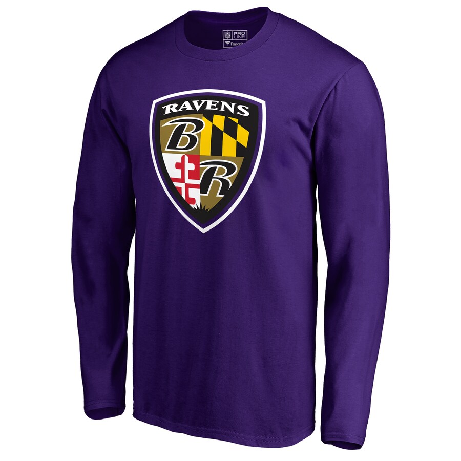 Men's Baltimore Ravens Purple Hometown Collection Long Sleeve T-Shirt