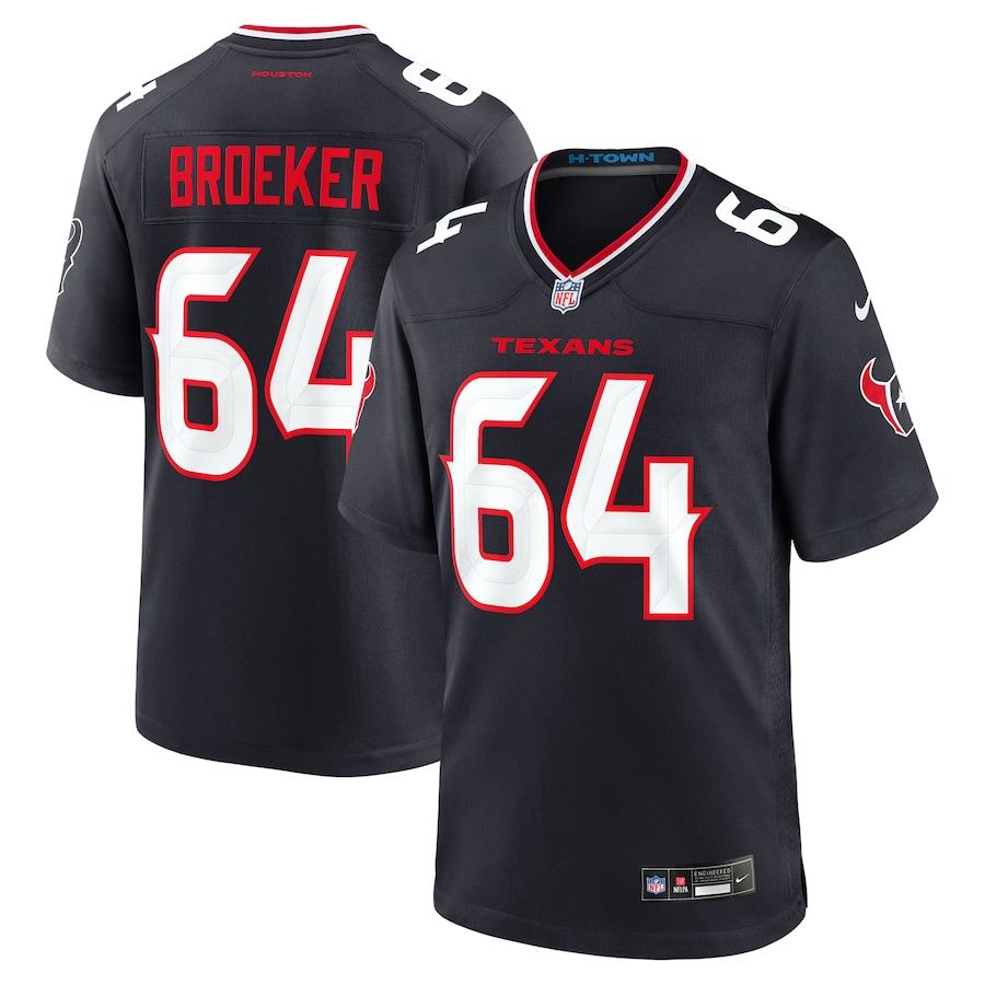 Men's Houston Texans Nick Broeker Nike Navy Team Game Jersey