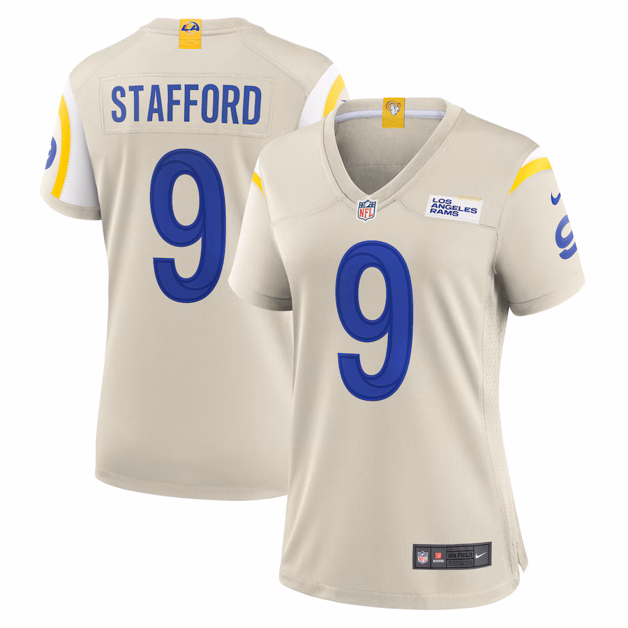 Women's Los Angeles Rams Matthew Stafford Nike Bone Player Game Jersey