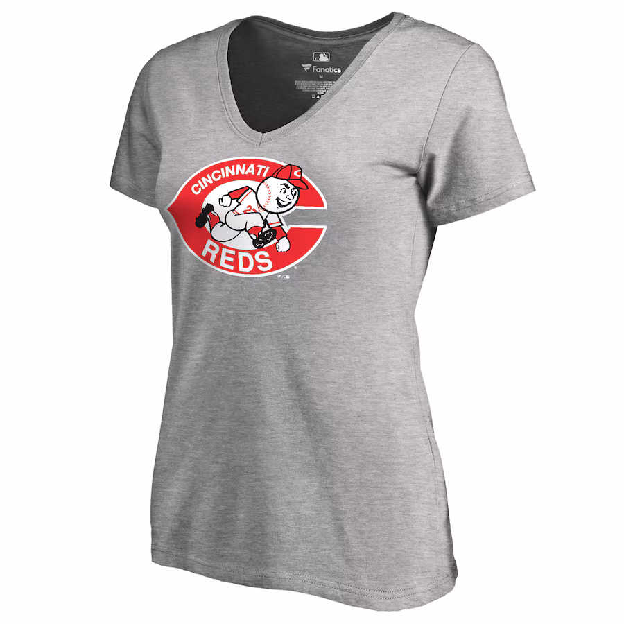 Women's Cincinnati Reds Ash Cooperstown Collection Forbes T-Shirt