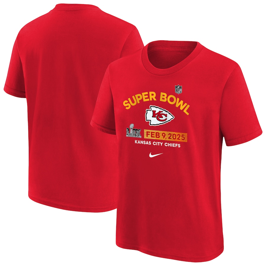 Youth Kansas City Chiefs Nike Red Super Bowl LIX Authentic T-Shirt