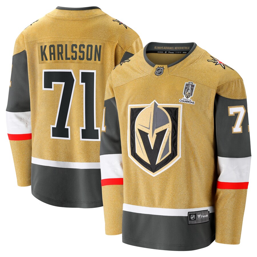 Men's Vegas Golden Knights William Karlsson Fanatics Branded Gold 2023 Stanley Cup Champions Home Breakaway Player Jersey