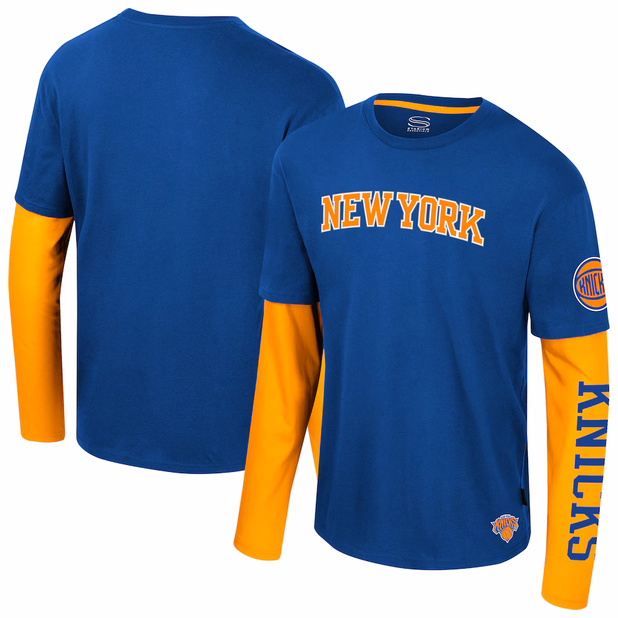 Unisex New York Knicks Stadium Essentials Royal Spectator 2fer Long Sleeve  T-Shirt