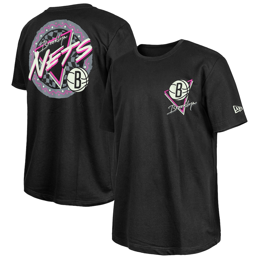 Brooklyn Nets  New Era Black Glow-in-the-Dark T-Shirt