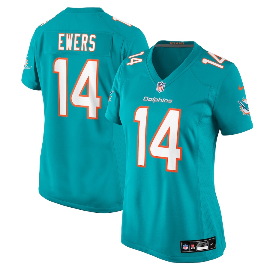 Women's Miami Dolphins Quinn Ewers Nike Aqua Team Game Jersey