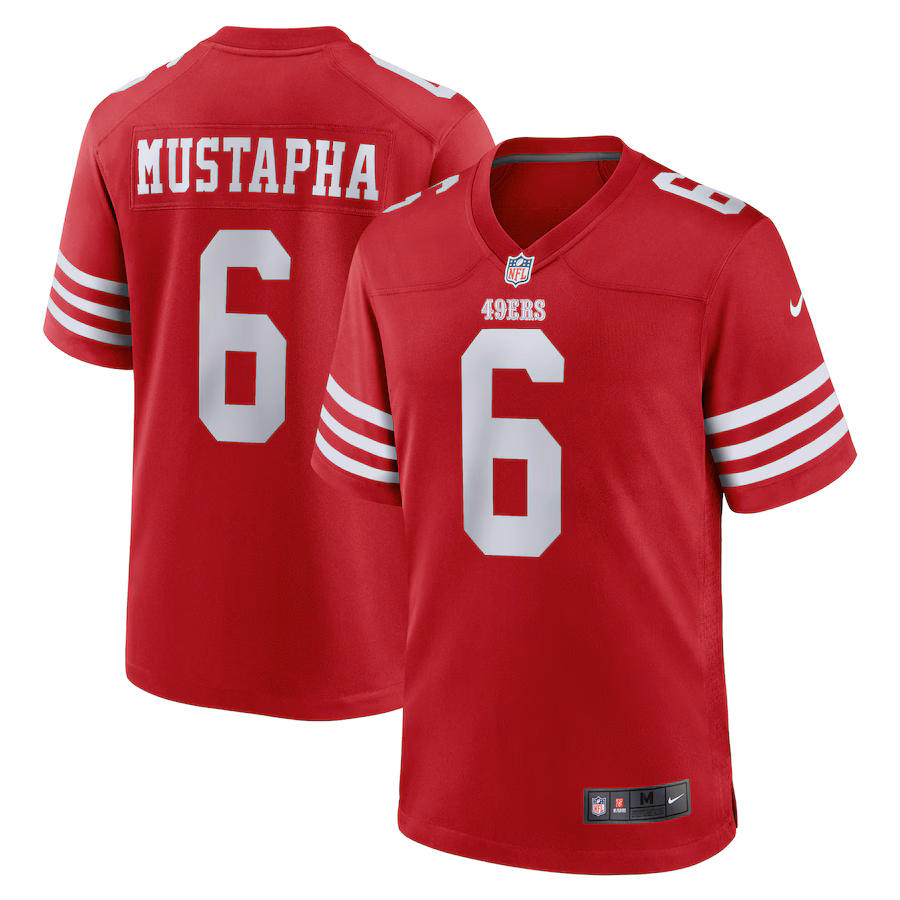 Men's San Francisco 49ers Malik Mustapha Nike Scarlet Game Jersey